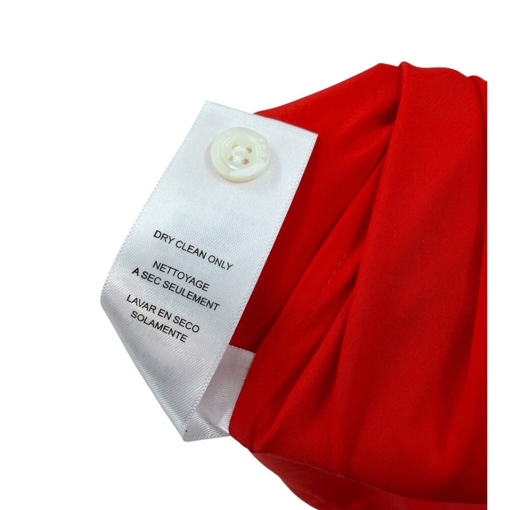 FRAME The Standard Shirt Silk Stretch Button Front Blouse Red Women's Medium - Picture 11 of 11
